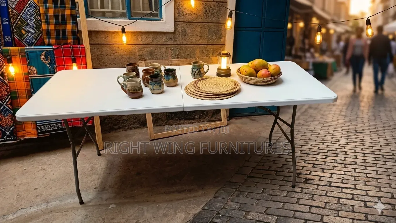 Large White Plastic Foldable Table