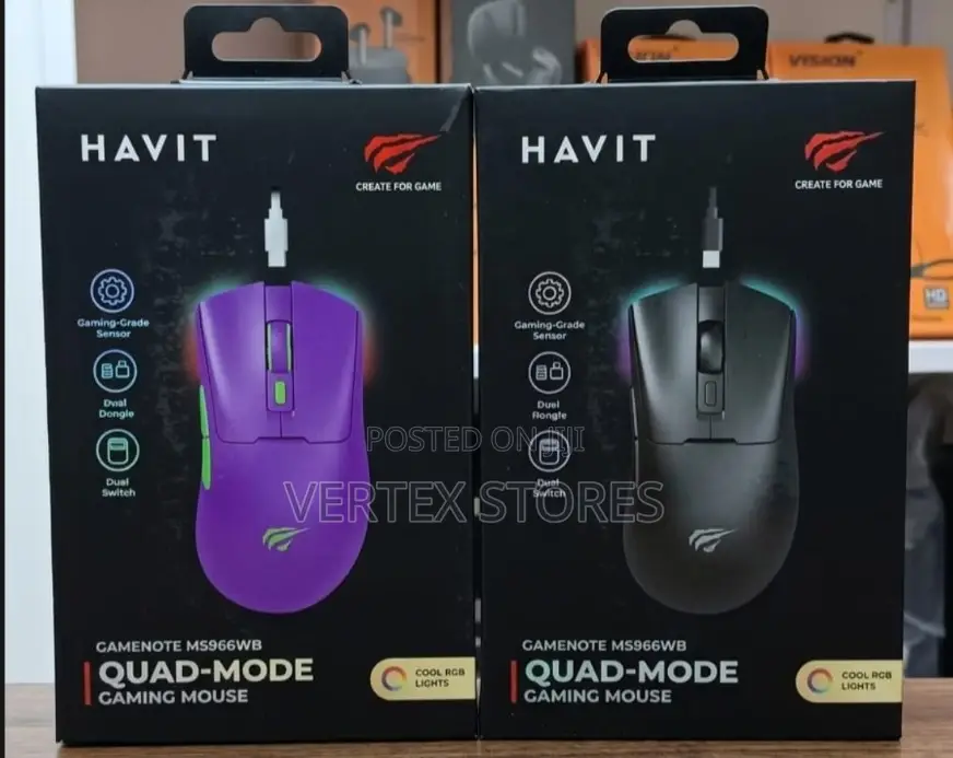 Havit Quad-Mode Gaming Mouse(Rechargeable)-Ms966wb