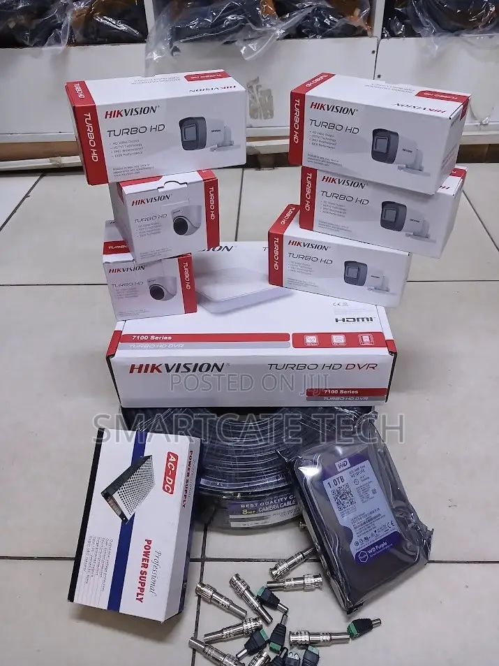 6pcs Hikvision 2MP CCTV Cameras – Complete 1080P Security Kit