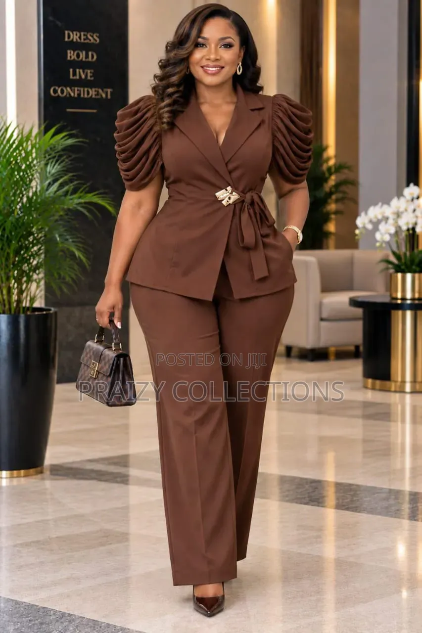Elegant Classy 2-Piece Ladies Trouser Suit.