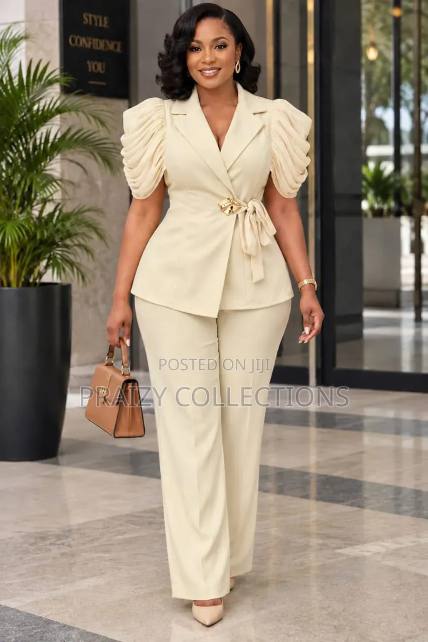 Elegant Classy 2-Piece Ladies Trouser Suit.