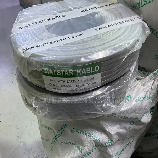 MatStar 90M 2.5mm Twin Earth Electrical Cable Durable PVC Wiring Wire