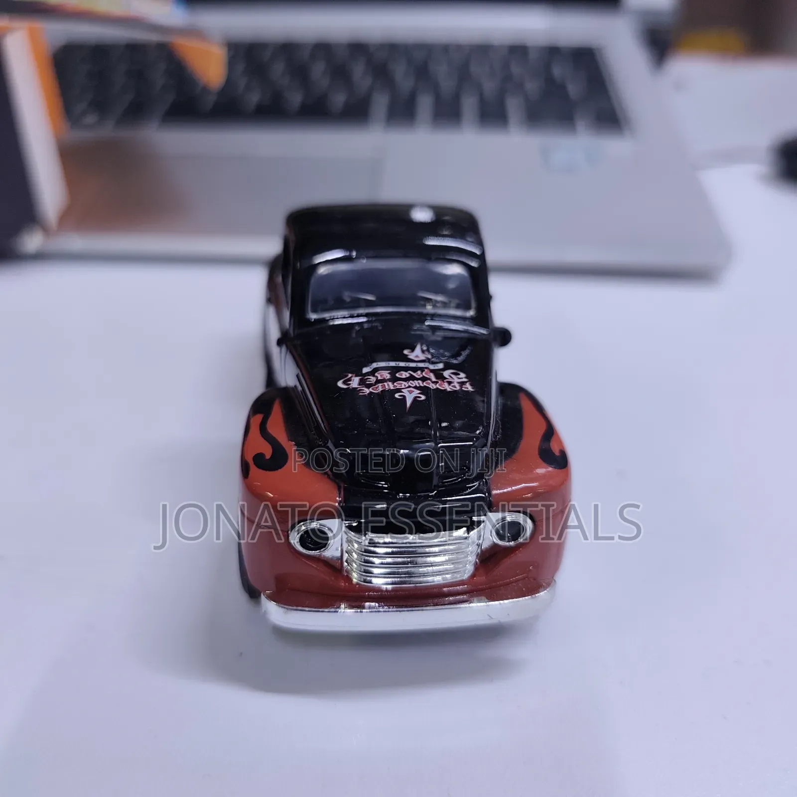 Vintage Die-Cast Pickup Truck Toy With Flame Graphics