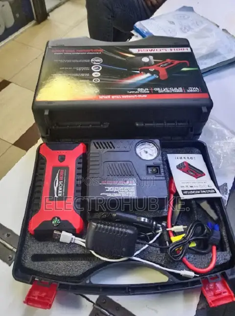 12V 99800mAh Lithium Car Jump Starter Power Bank Emergency Kit