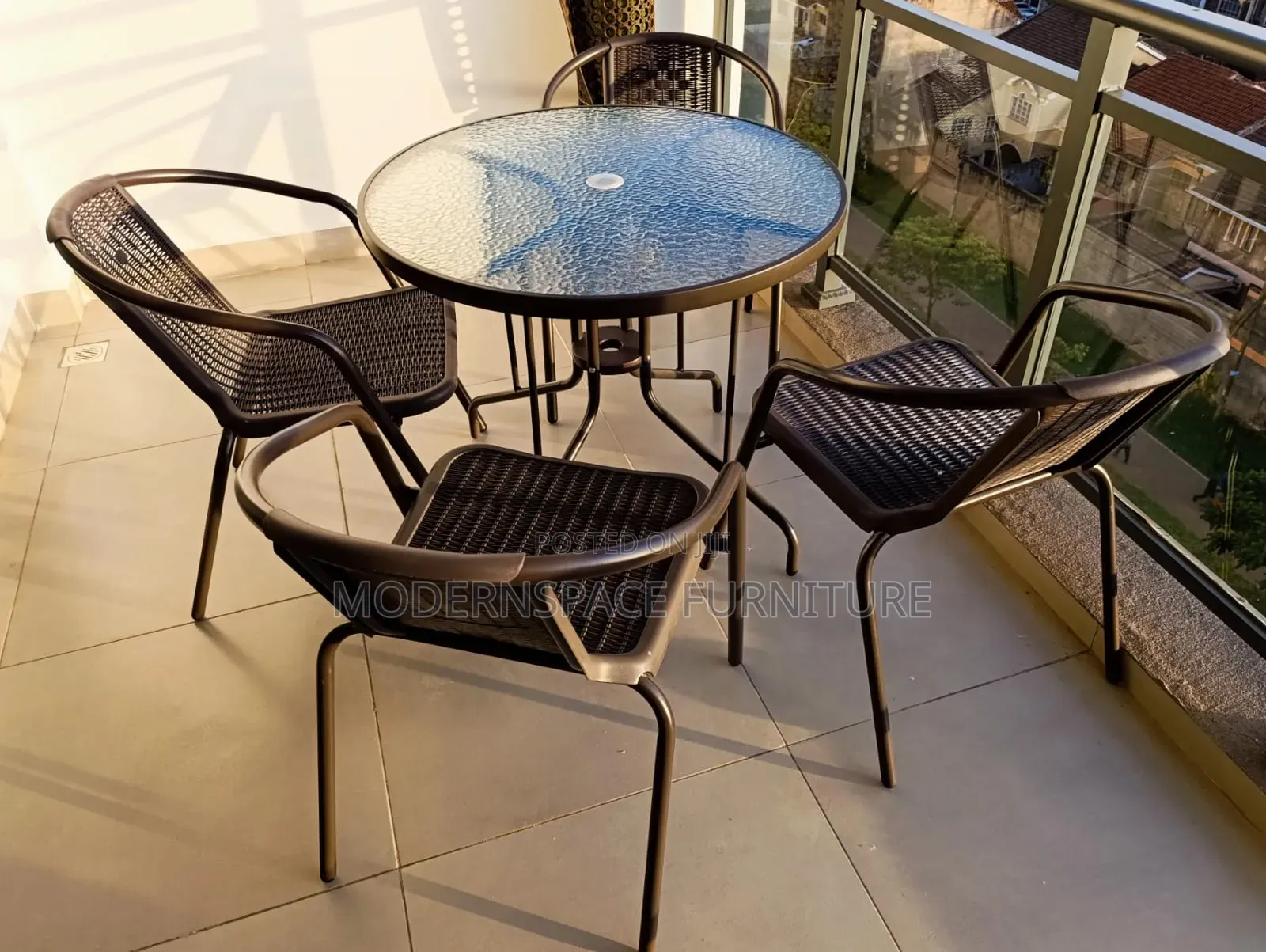 Balcony Set_Brown Balcony Table and Chairs
