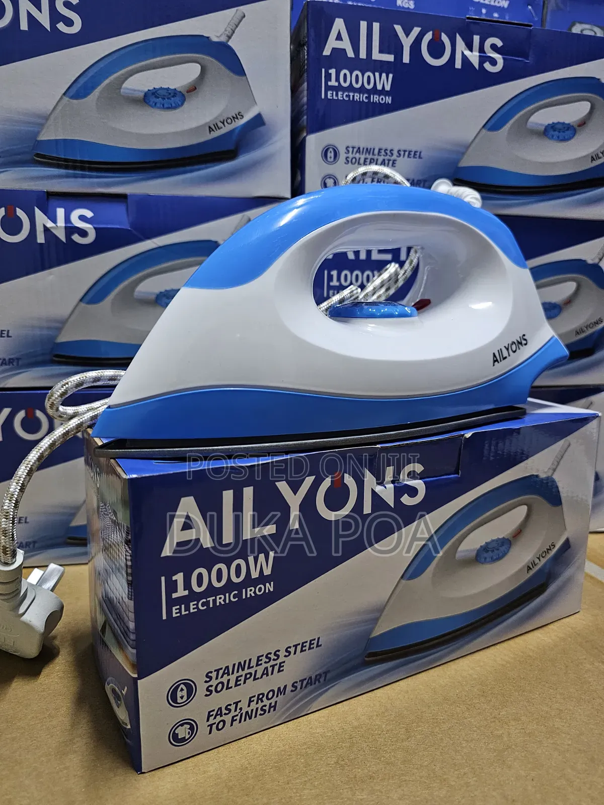Ailyons Dry Iron With Sole Plate 1000W