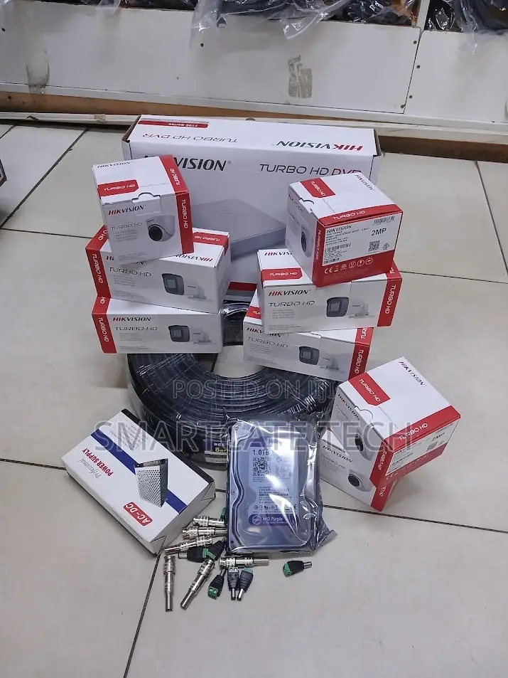 8 Cameras Hikvision CCTV Full Set – DVR Accessories Included