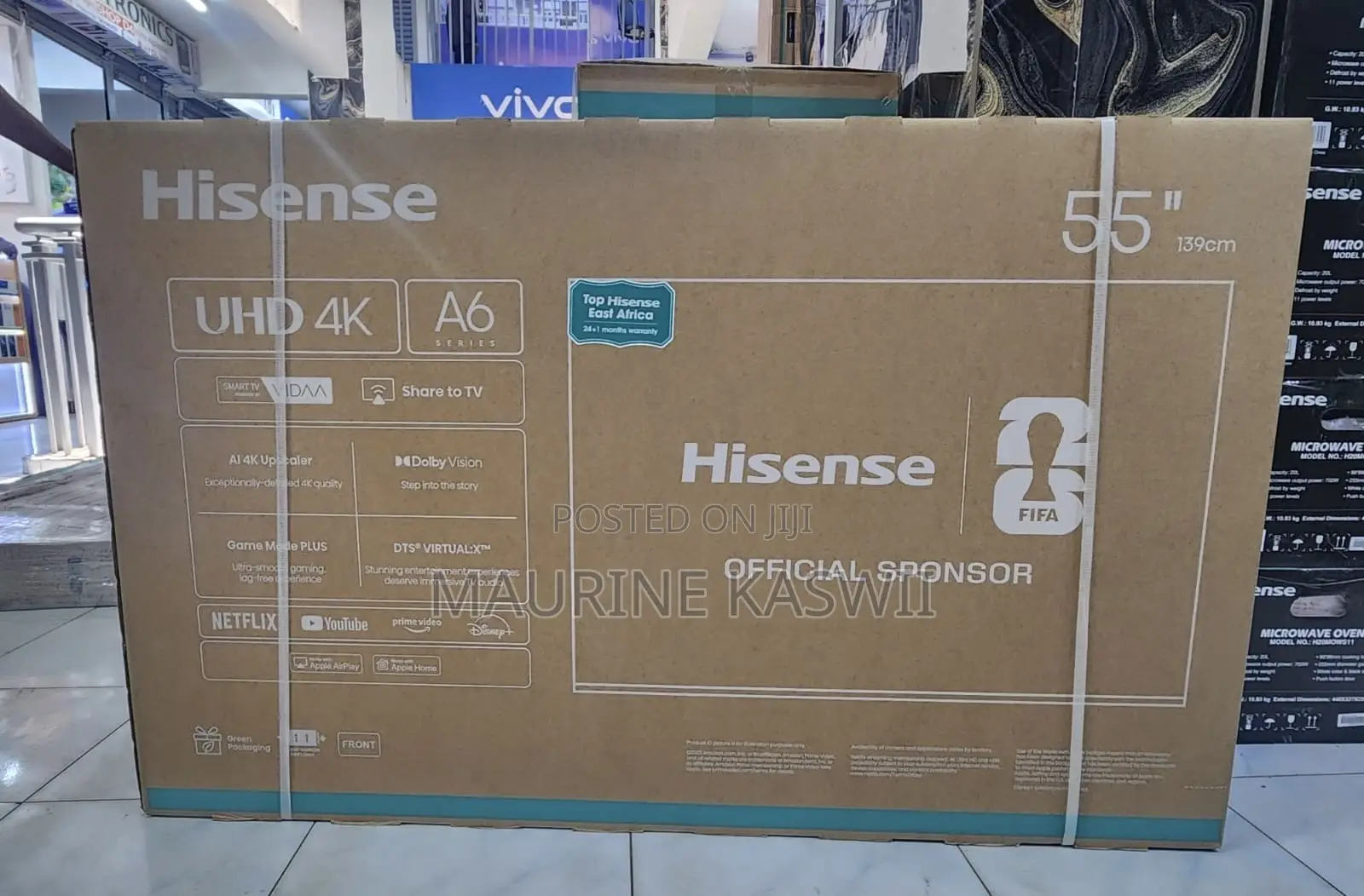 Hisense 55”uhd Smart Frameless TV -55a6qken