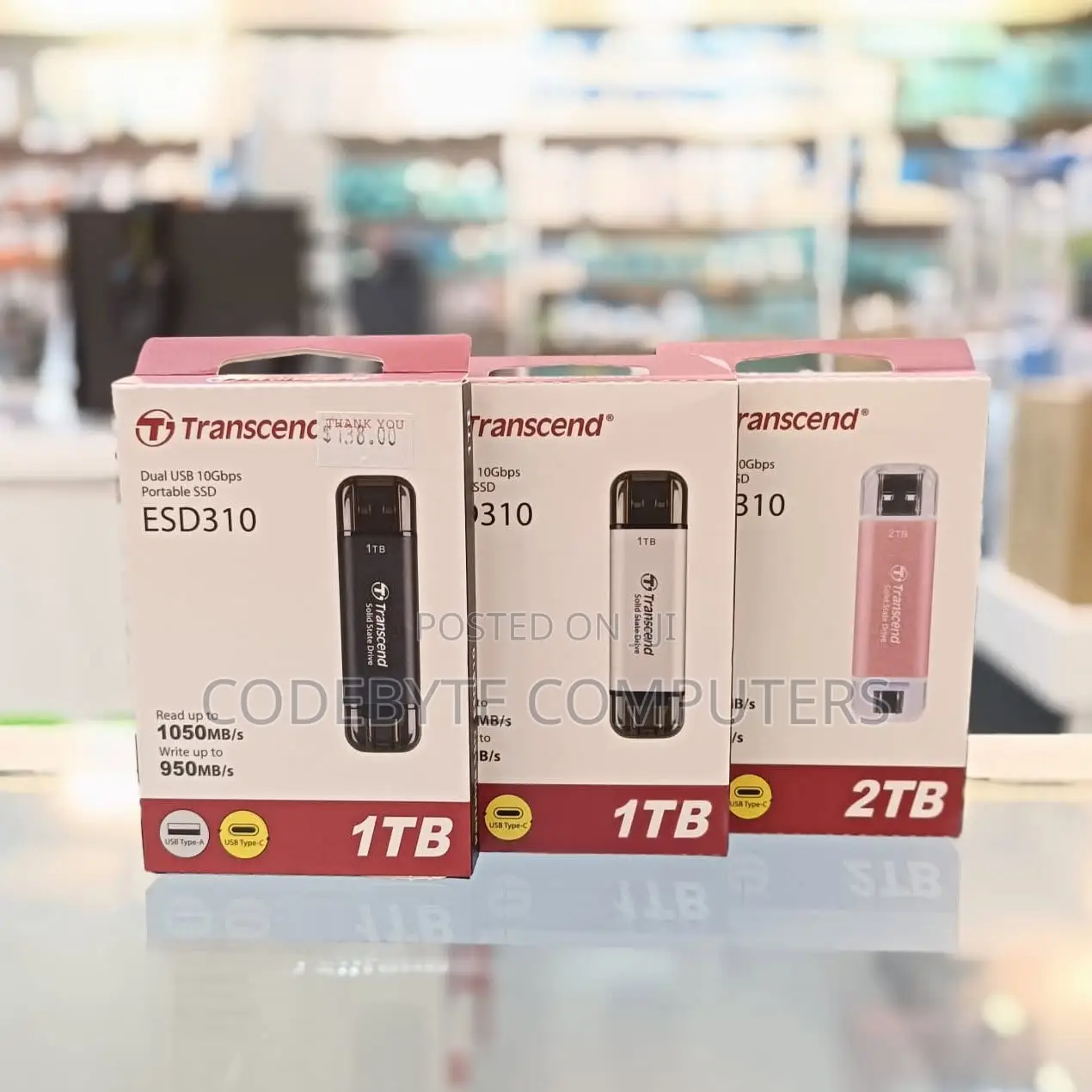 Transcend Esd310 1TB Dual USB Portable Ssd.
