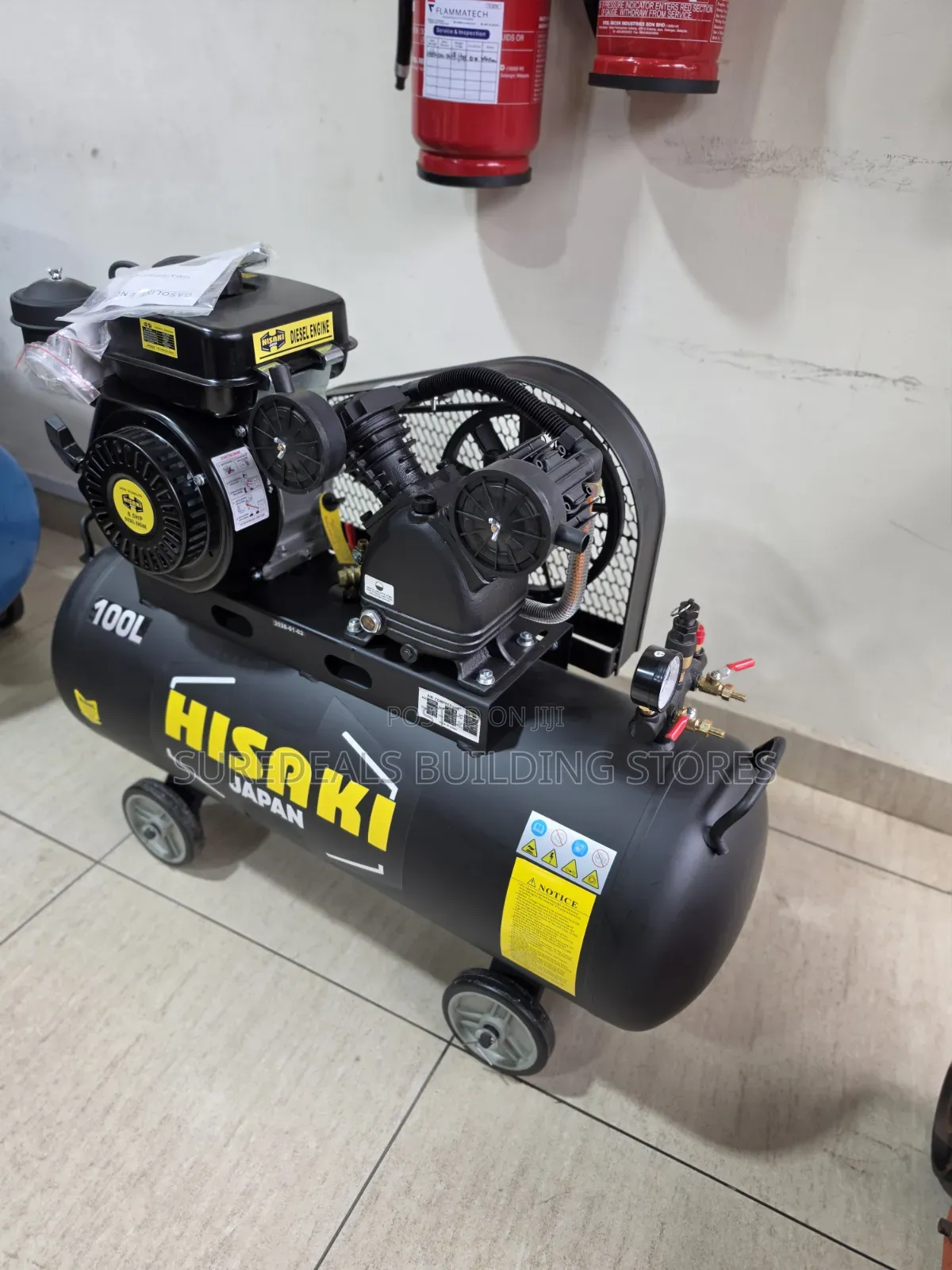 Hisaki Japan 100L Diesel Powered Air Compressor