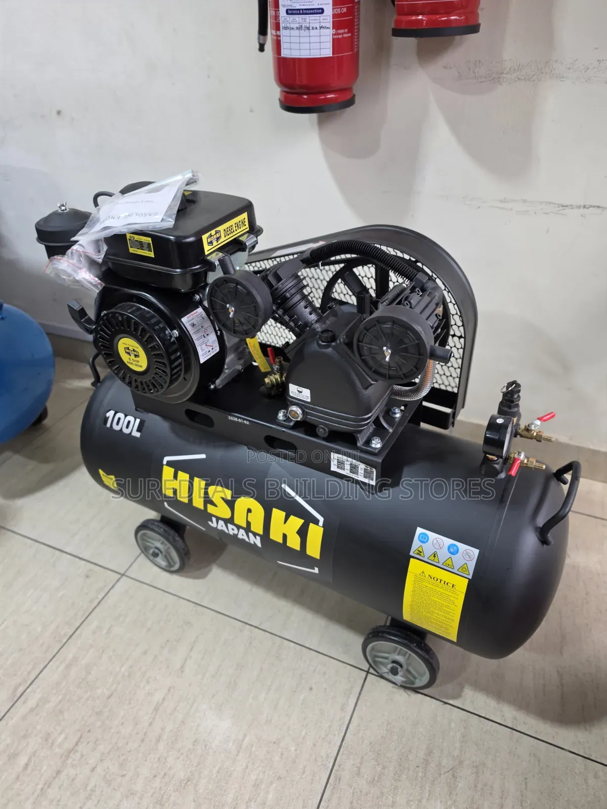 Hisaki Japan 100L Diesel Powered Air Compressor