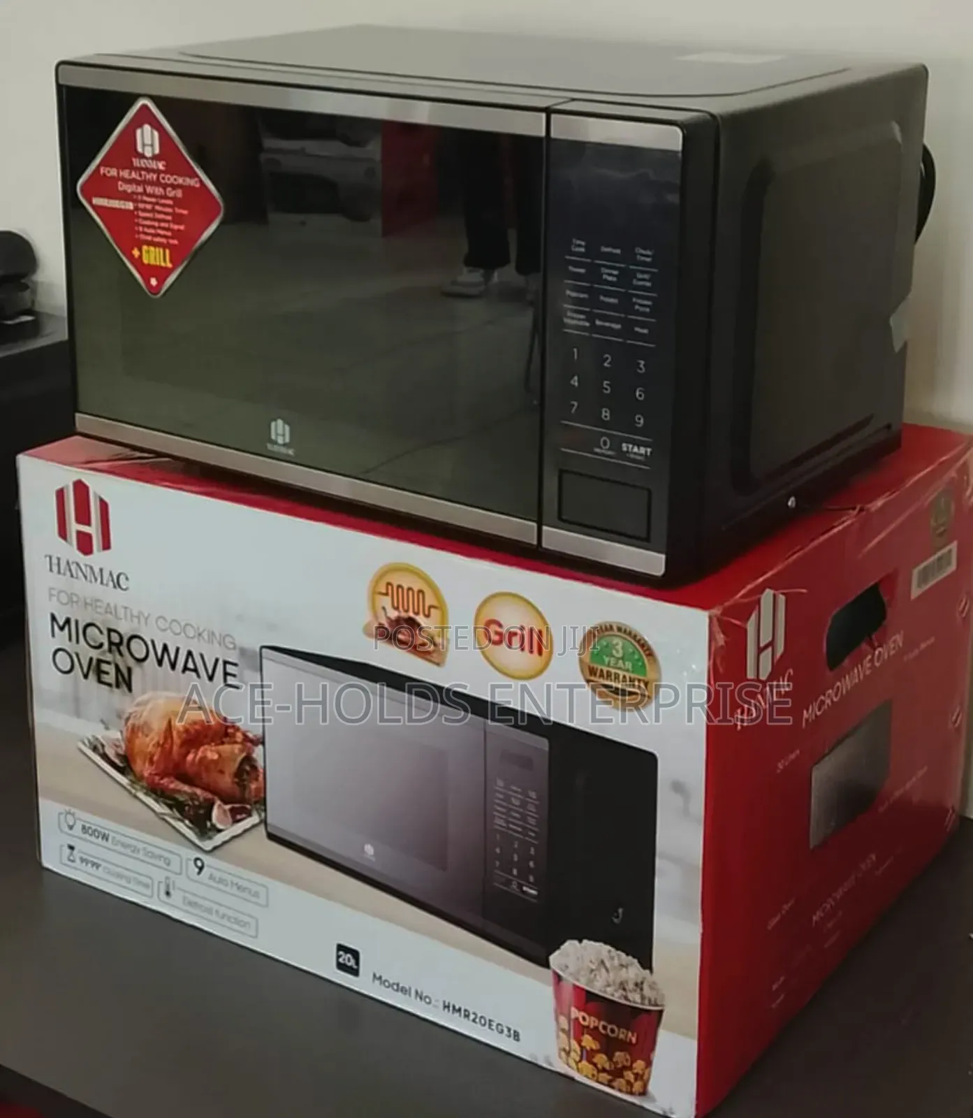 Silver/ Black Hanmac 20L Digital - Grill Microwave (3 Years Warranty)