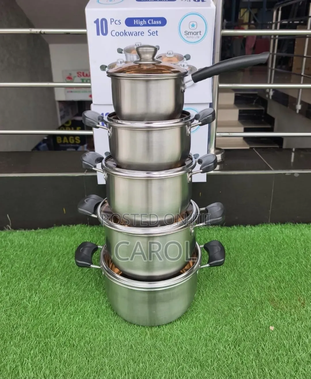 10pcs Stainless Steel Cookware Set at Sh3500