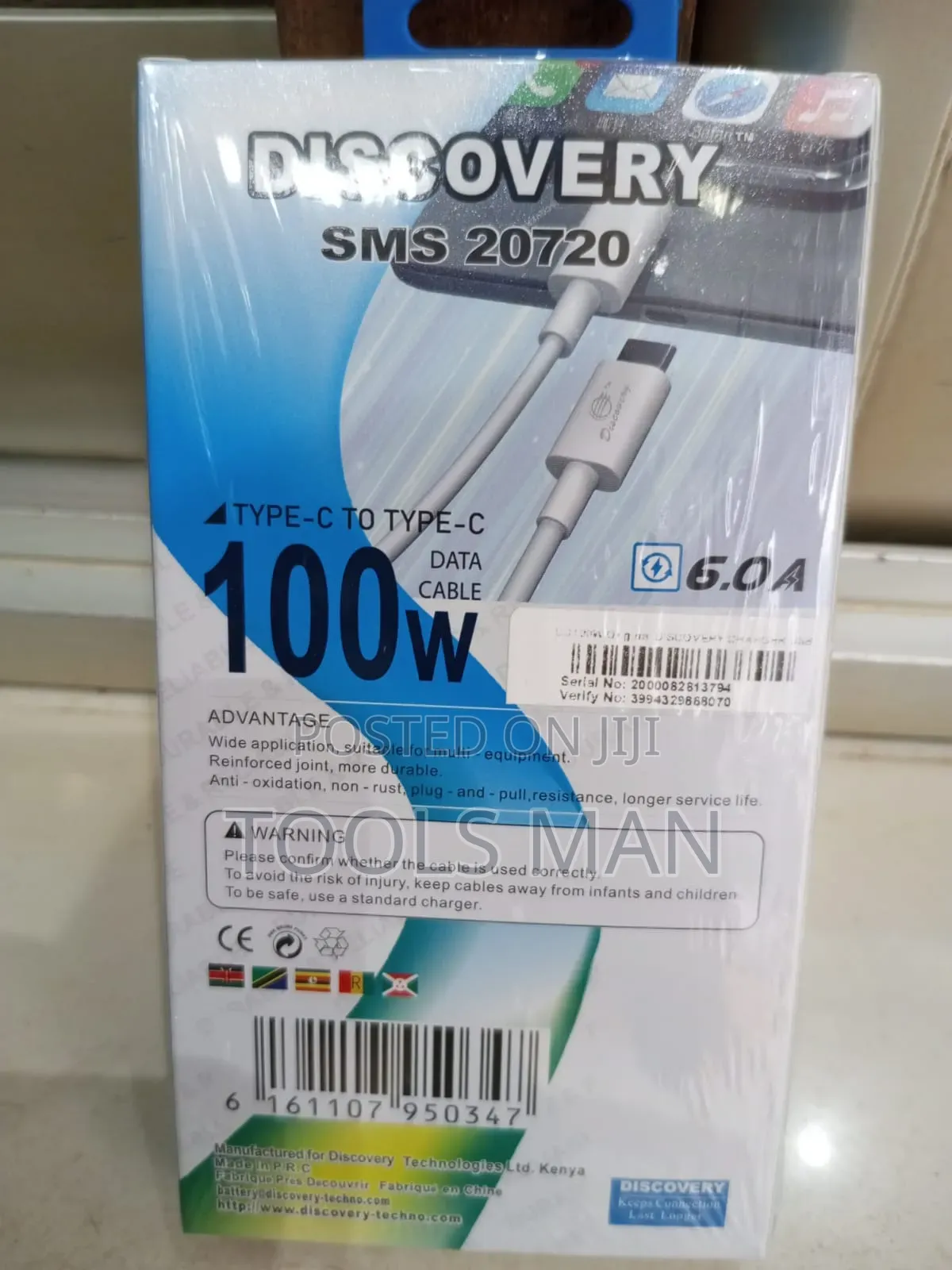 Discovery CC100 Type-C 100W Data Cable.