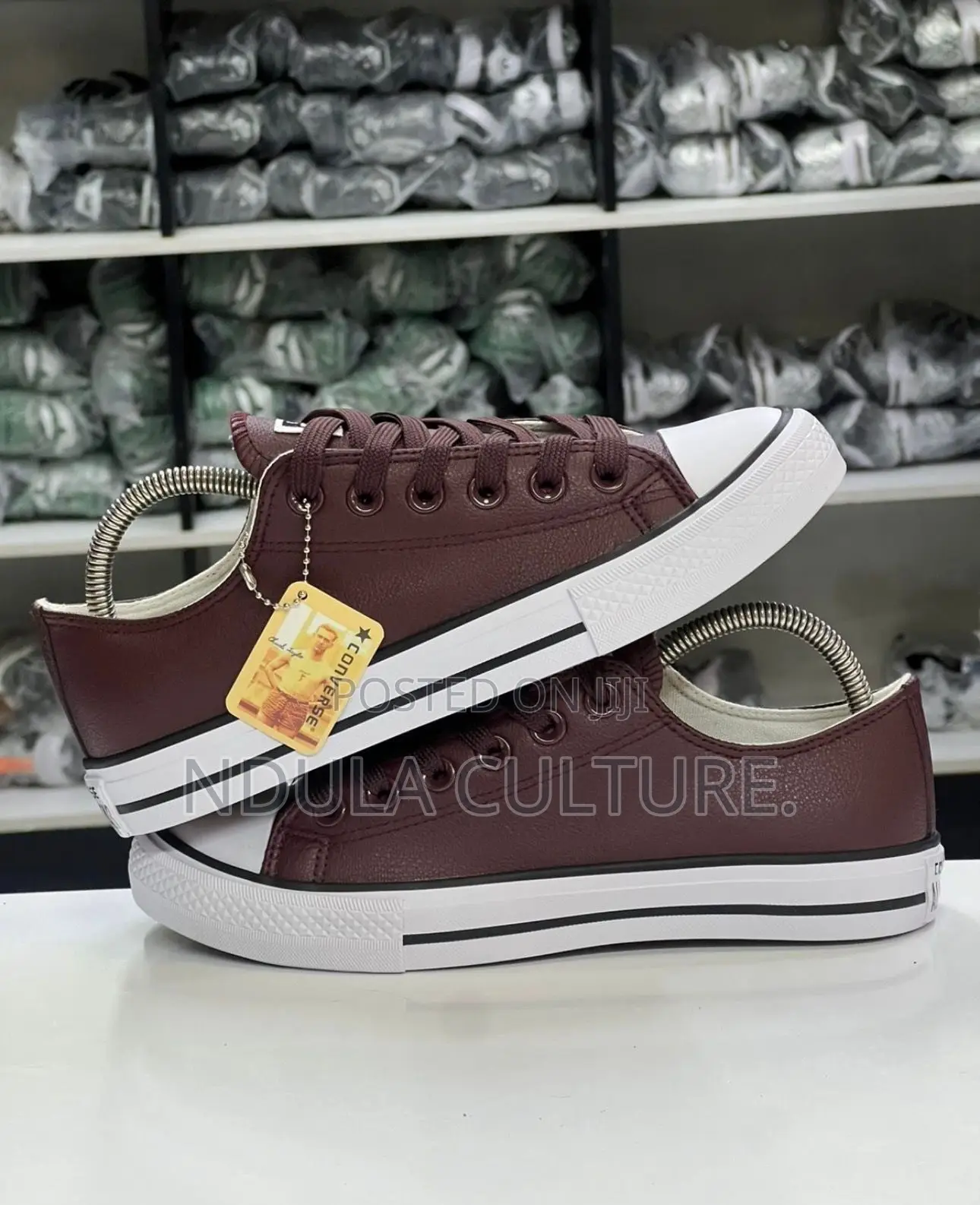 Faux Leather Rubber Shoes X Converse