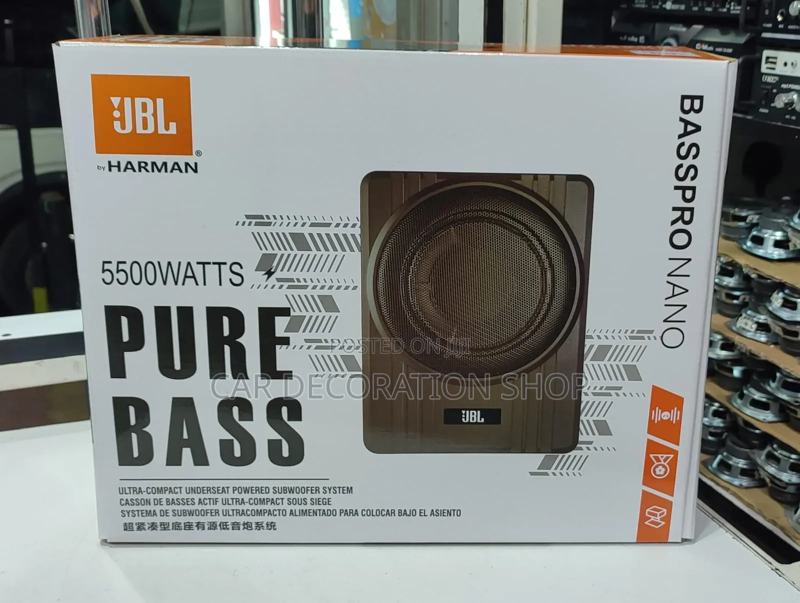 New Generic JBL Car Audio Systems Underseat Active Powered Subwoofer