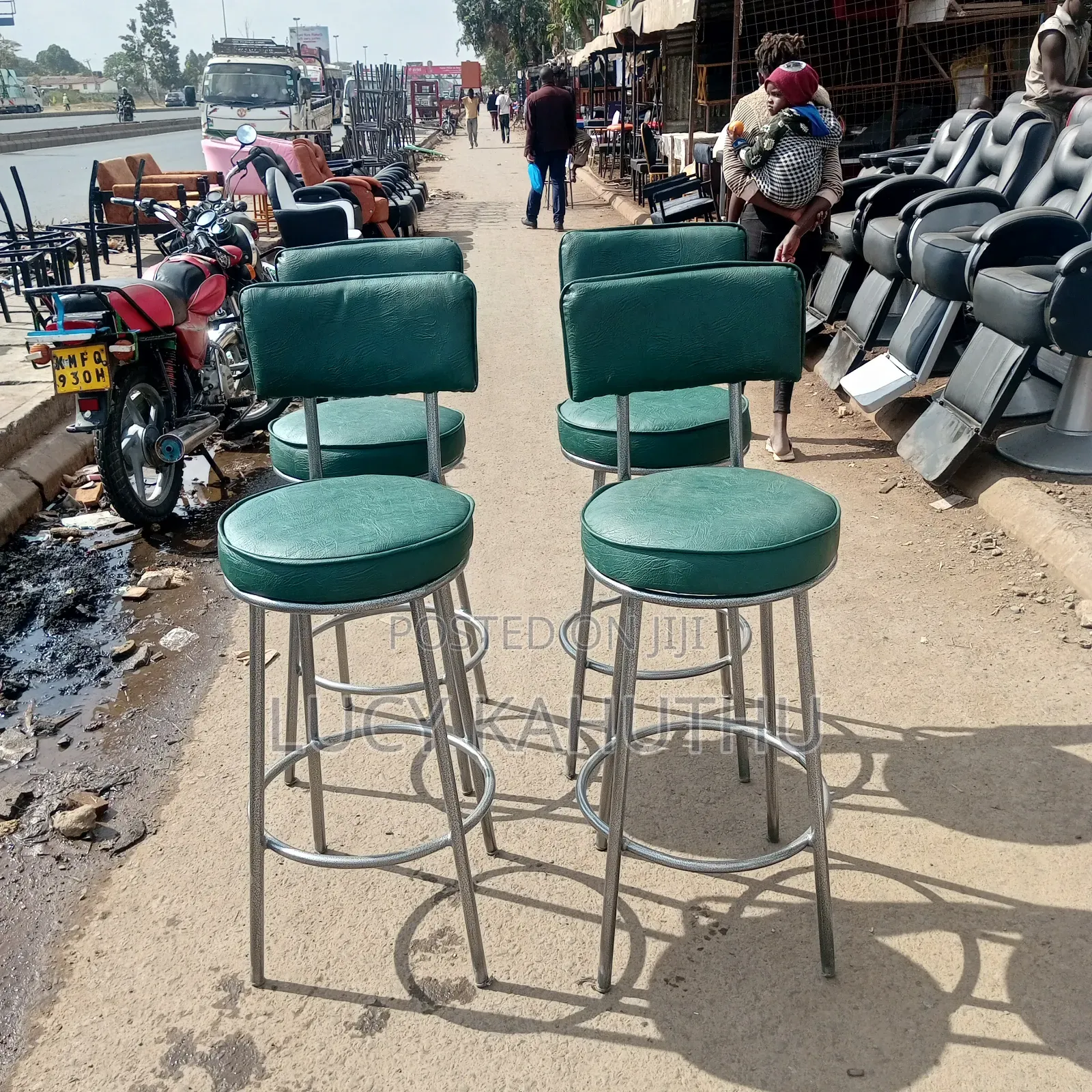 Silver Powder Coating High Stools