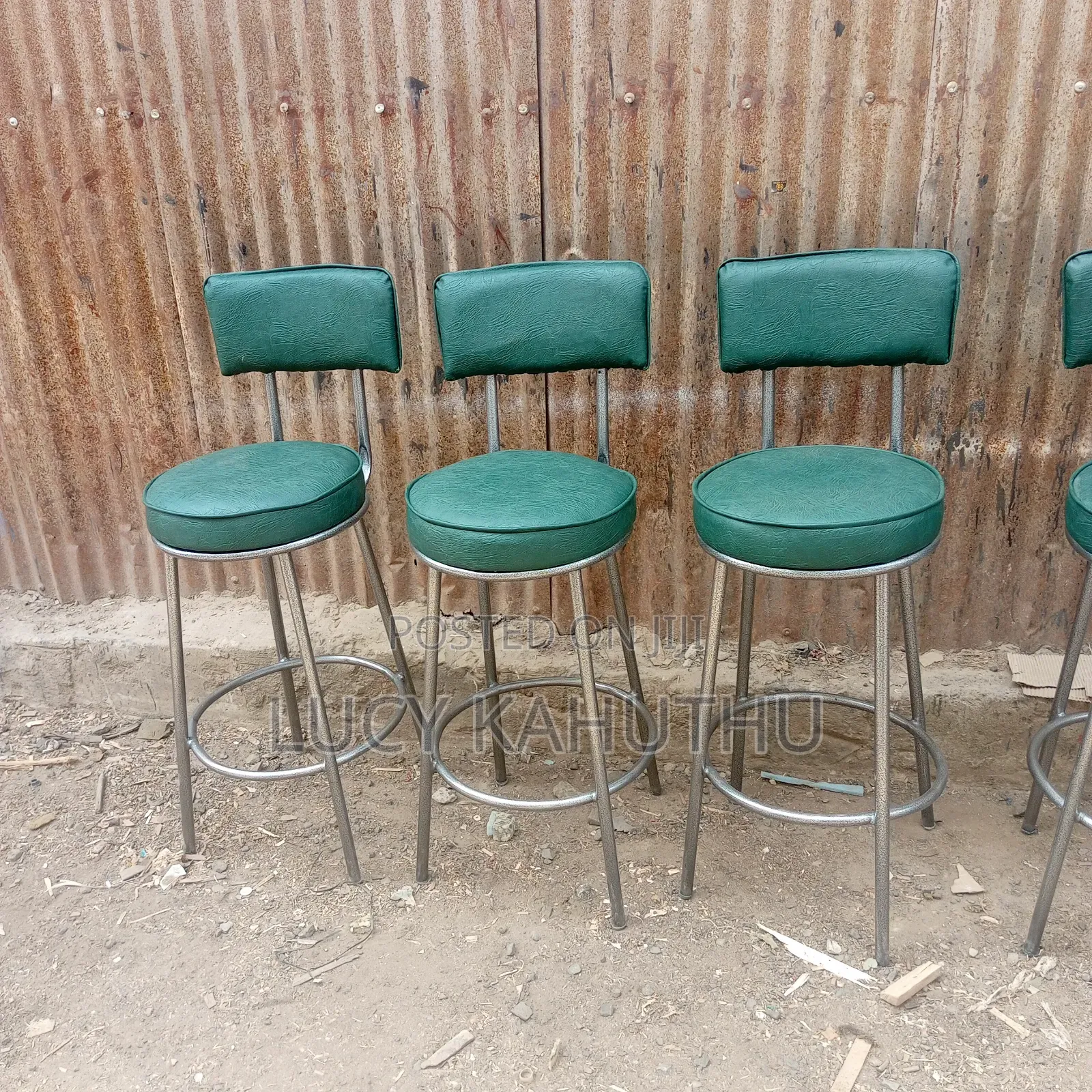 Silver Powder Coating High Stools