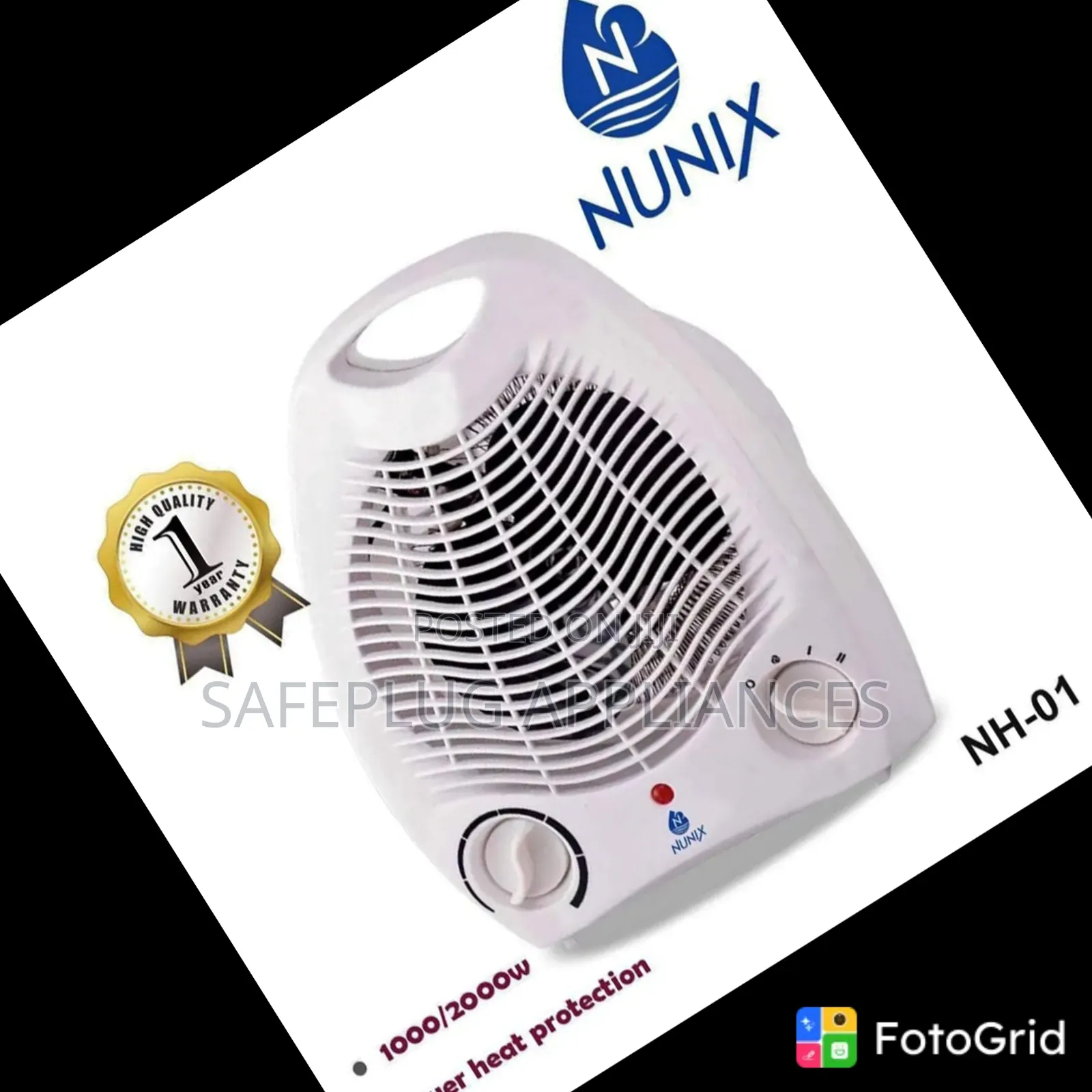 Nunix Room Fan Heater – Portable Indoor Heating Solution