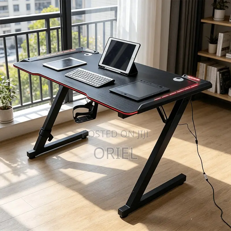 Office Table: Modern LED Gaming Desk