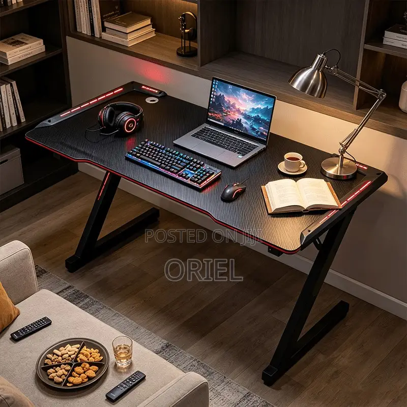Office Table: Modern LED Gaming Desk