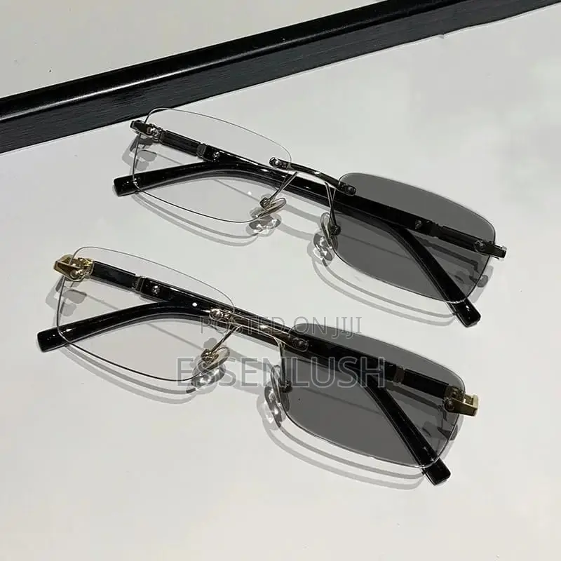 ​Executive Rimless Transition Glasses – Luxury Photochromic Anti-Blue