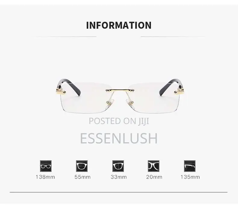 ​Executive Rimless Transition Glasses – Luxury Photochromic Anti-Blue