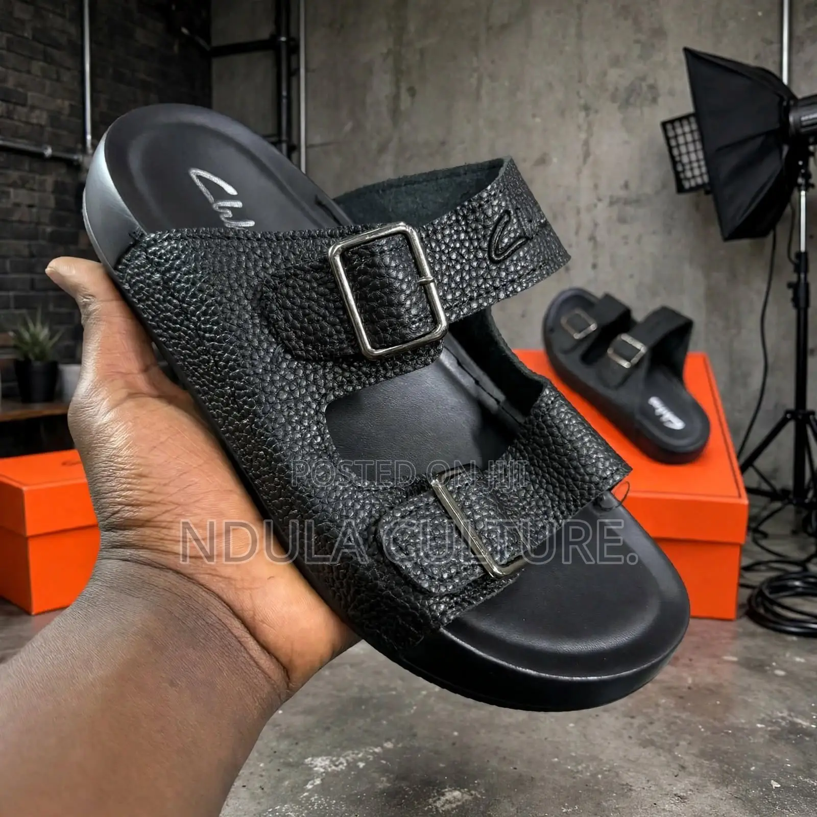 Clarks Pebbled Leather Sandals