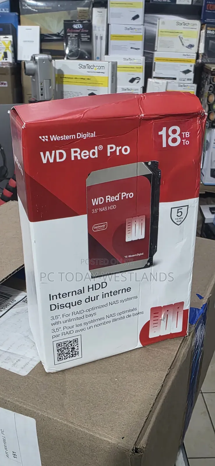 WD 18TB Red Pro NAS Internal Hard Drive 7200 RPM, CMR, 512 MB Cache