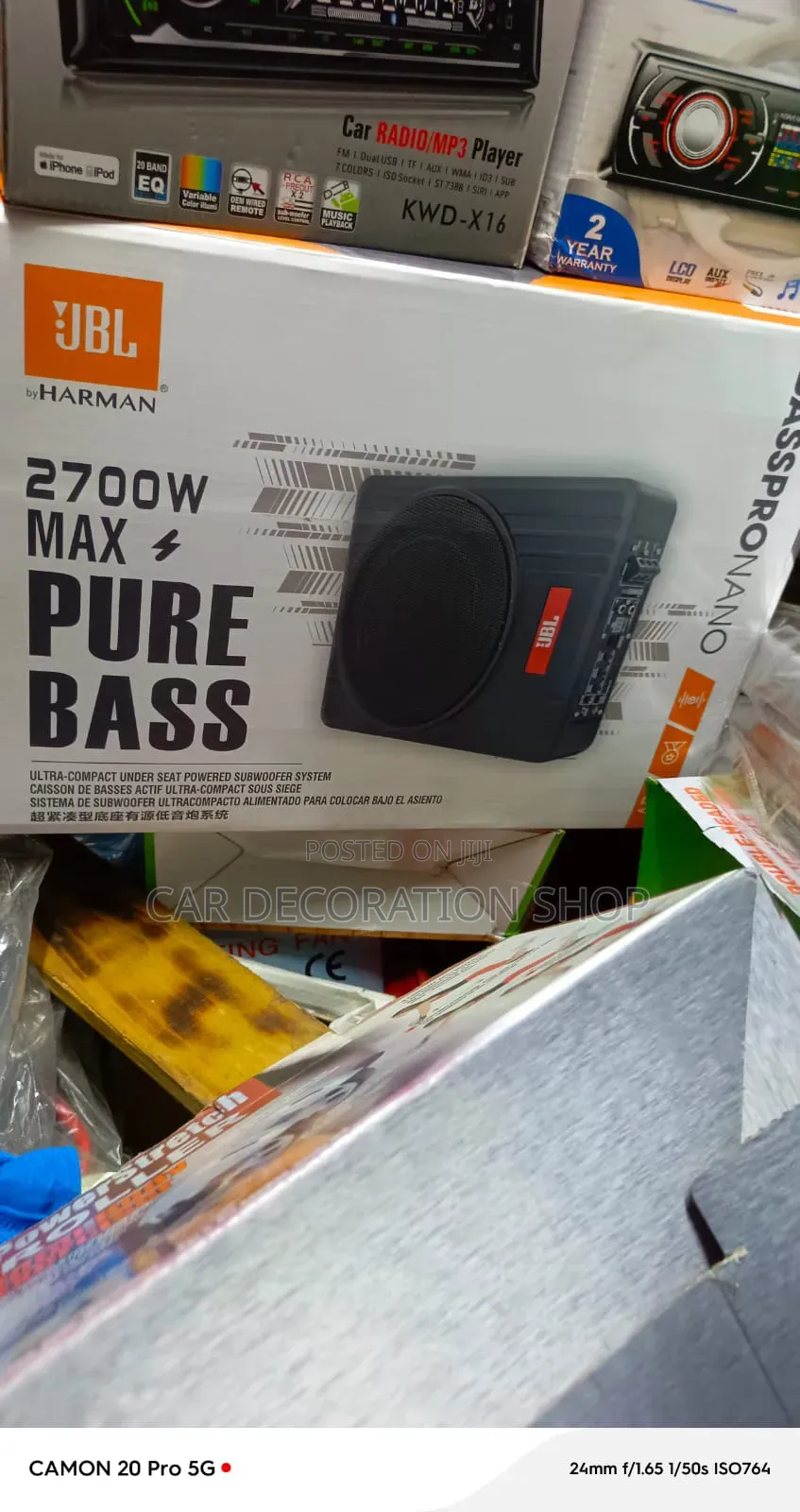 JBL Underseat Subwoofer Slim,rectangula Casing Wit Mesh Speaker Grille