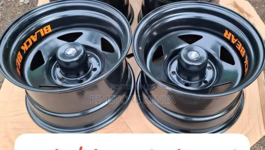 Size 16 Steel Rims Black, Landcruiser Full Set