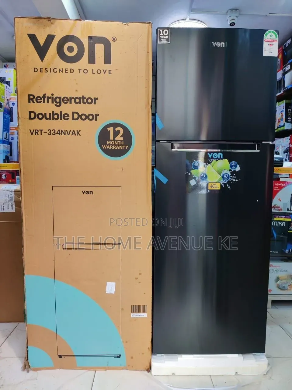 Von 334l Non Frost Dark Inox Fridge