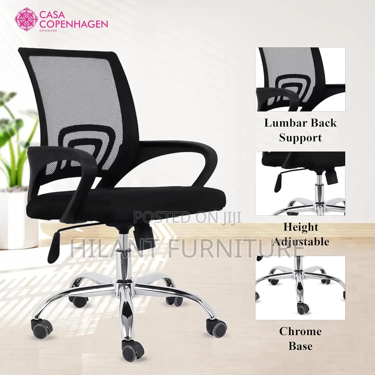 Ergonomic High-Back Mesh Office Chair – Adjustable Swivel