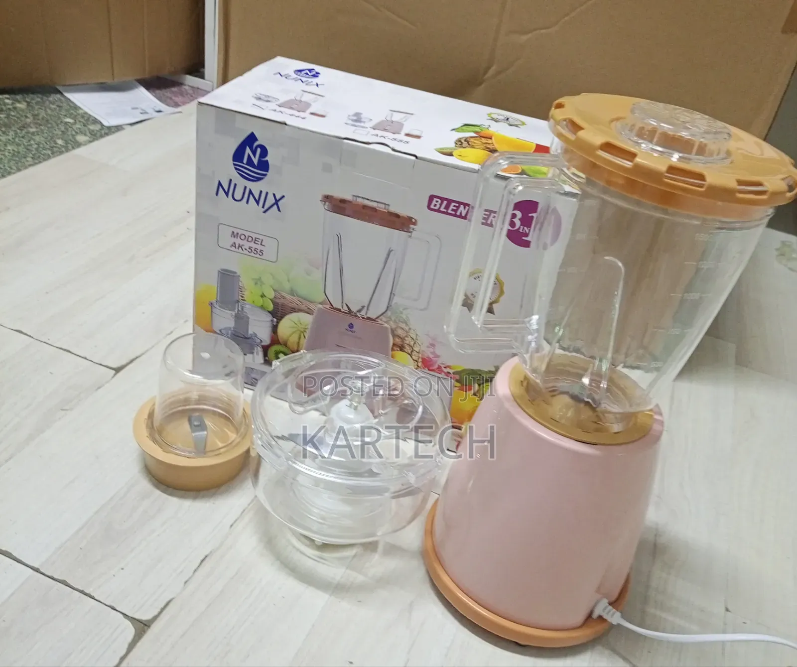 Nunix AK-444 3 in 1 Blender With Chopper Grinder