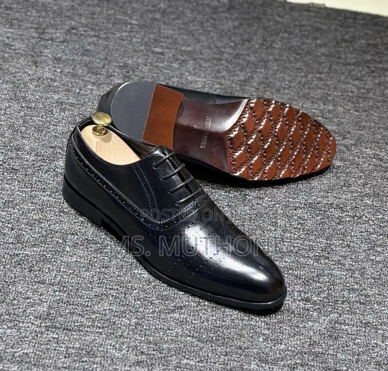 Classic Black Leather Oxford Dress Shoe Size 40-46