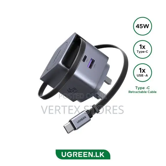 Ugreen X614 45w With 2*USB C 1* USB a Gan Fast Charger Uk