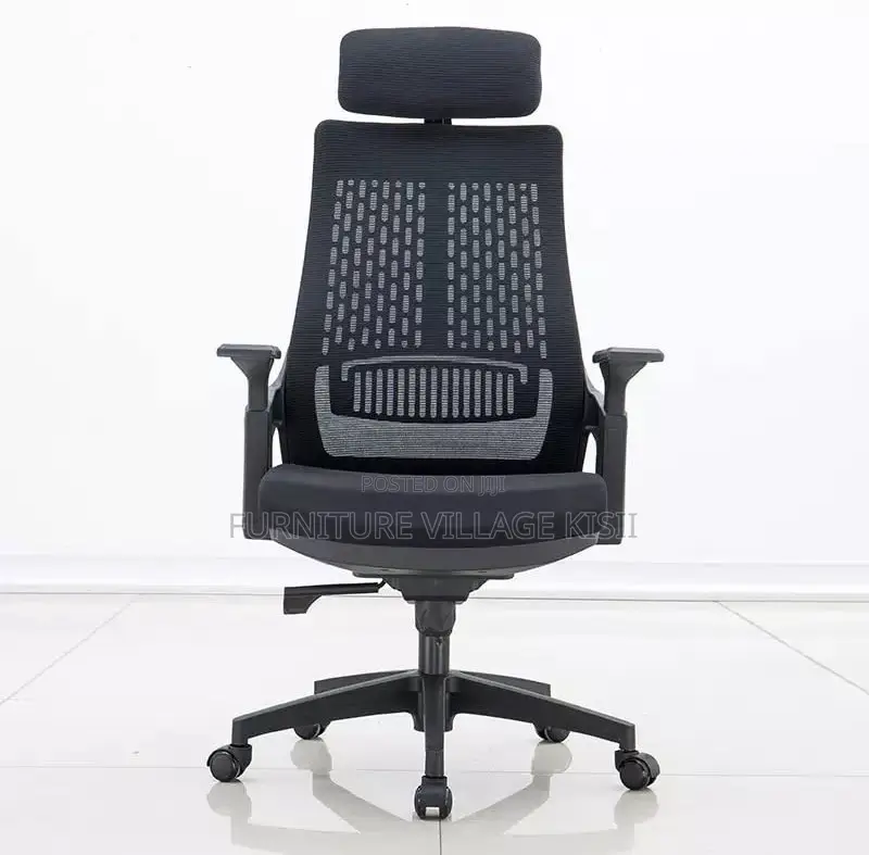 Office Chair; Black Ergonomic High Back Lama Chair.