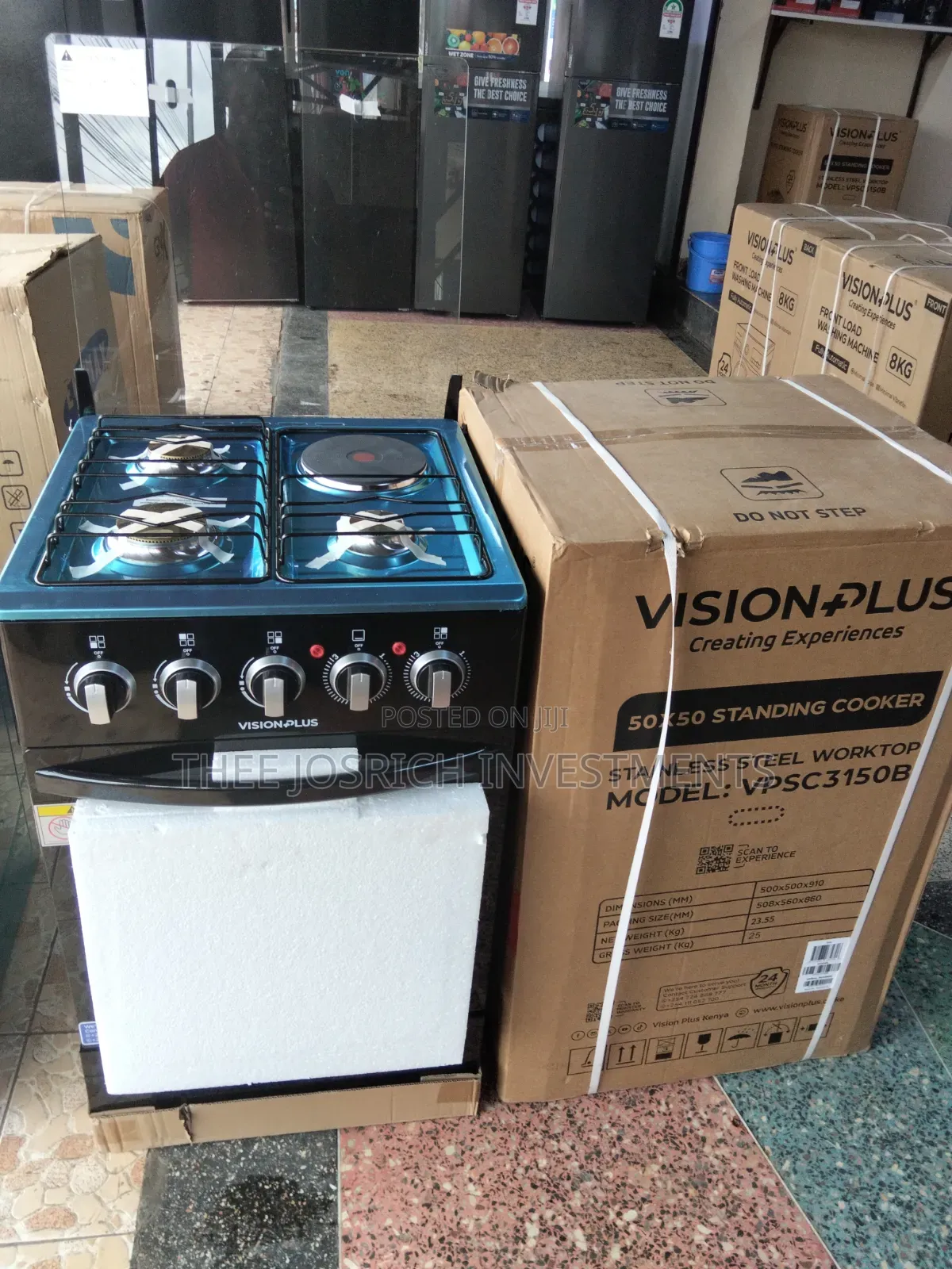 Vision Plus 3+1 Cooker Size 50 * 50 Standing Cooker With Electric Oven