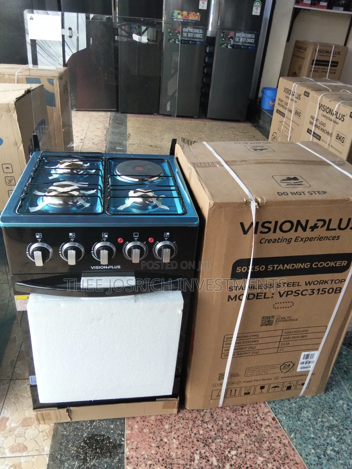 Vision Plus 3+1 Cooker Size 50 * 50 Standing Cooker With Electric Oven