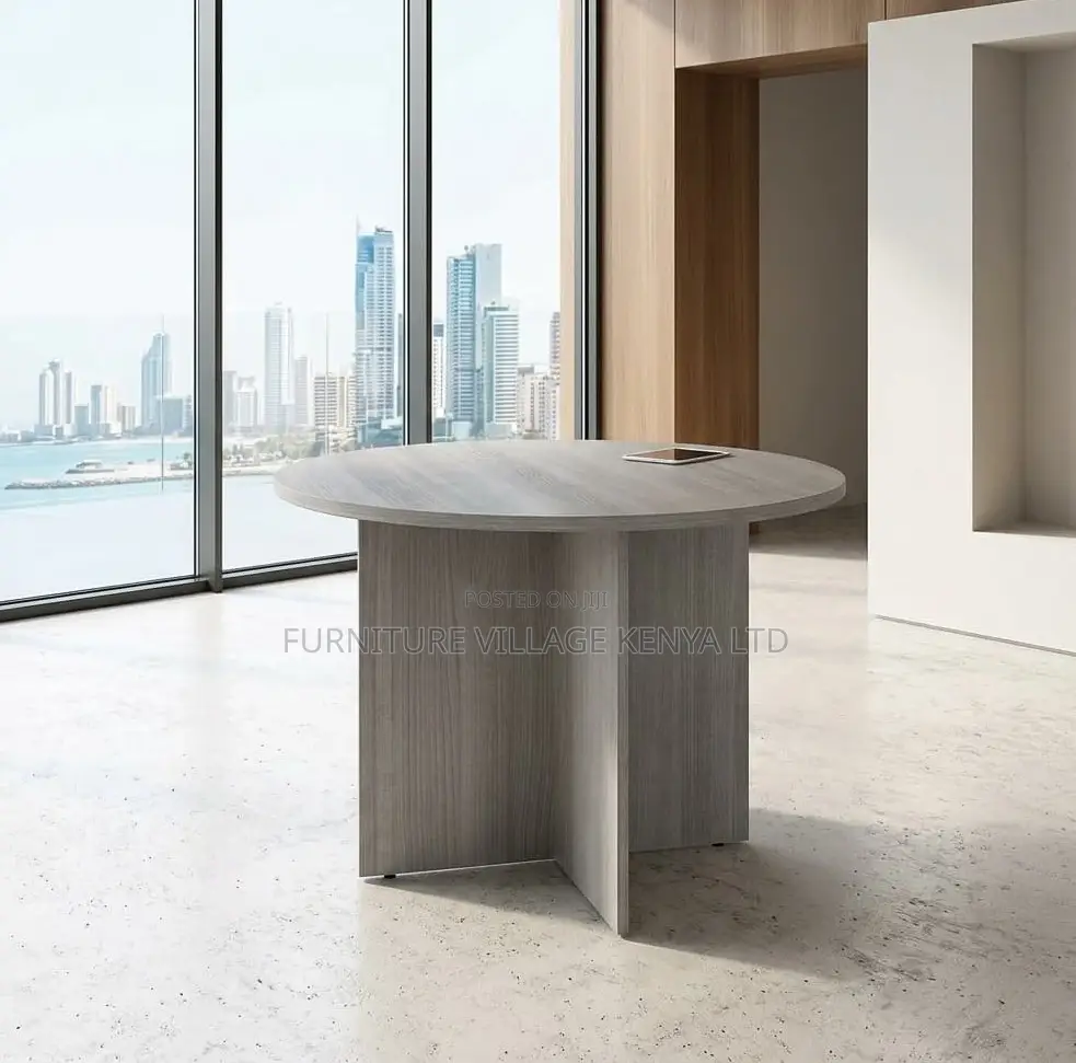 Meeting Table; Round Wooden 4 Seater Meeting Table