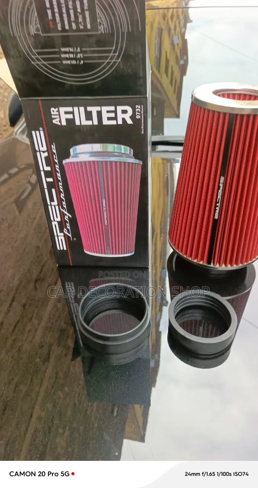 Conical Air Filter With Complete Multi Size Adapter Ring 3/3.5/4"