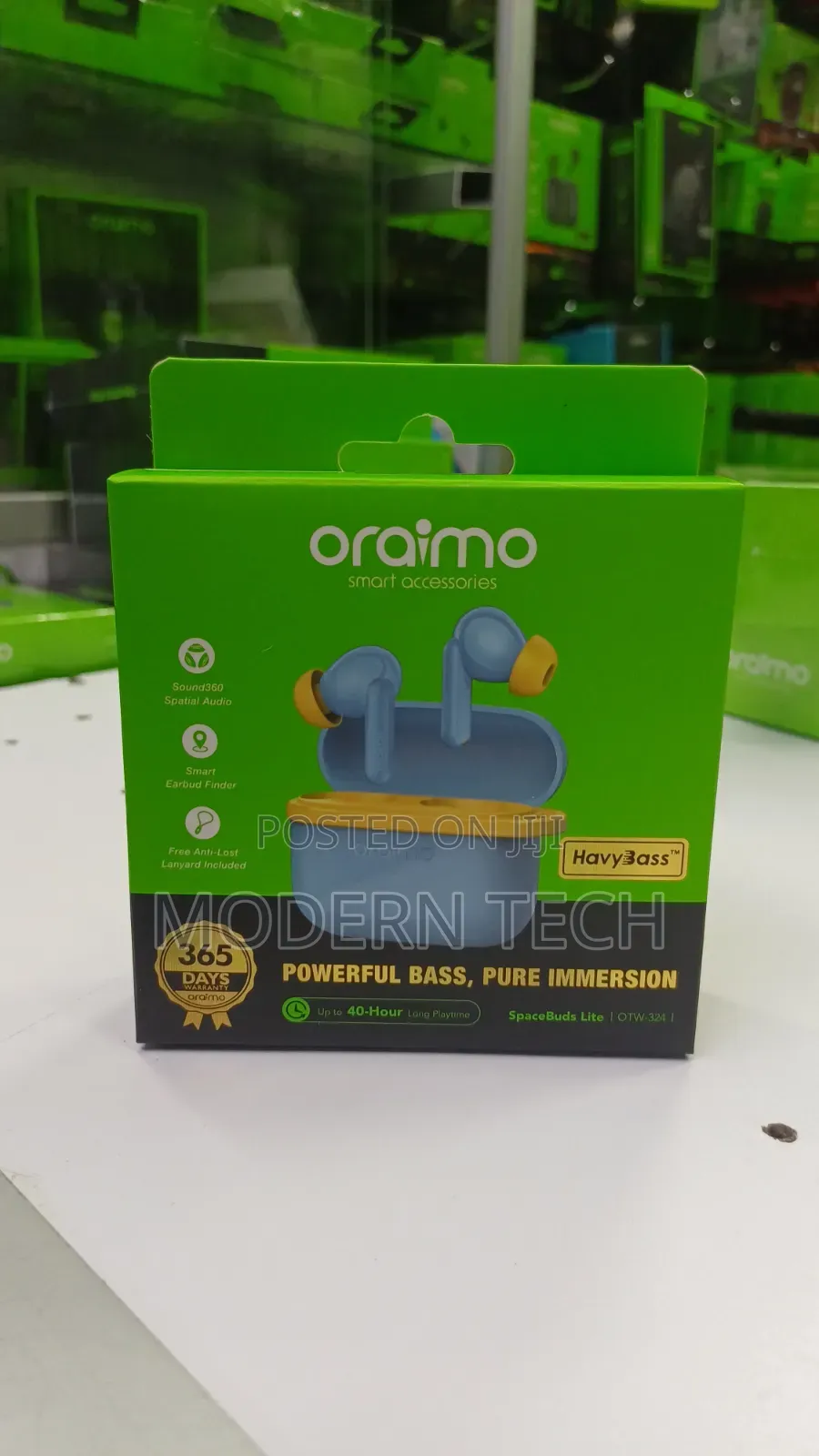 Oraimo SpaceBuds Lite OTW-324 With Anti Lost Lanyard 40hrs Playtime