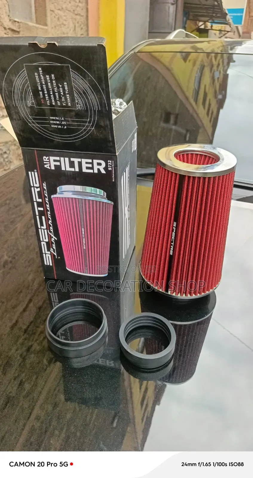 Spectre Air Filter With Rubber Rings Fot Fit 3-3.5_4 Inch Intake Tubes