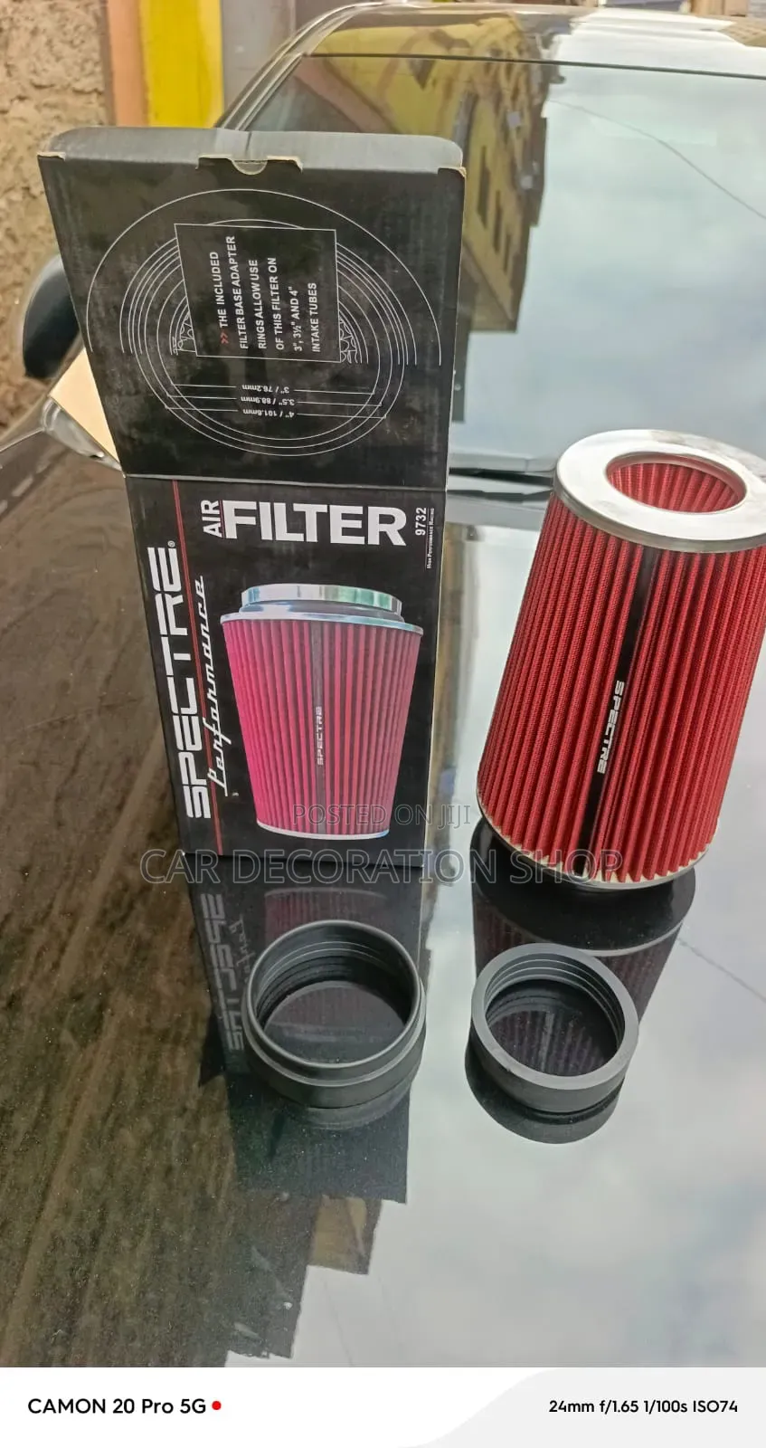 Spectre Air Filter With Rubber Rings Fot Fit 3-3.5_4 Inch Intake Tubes