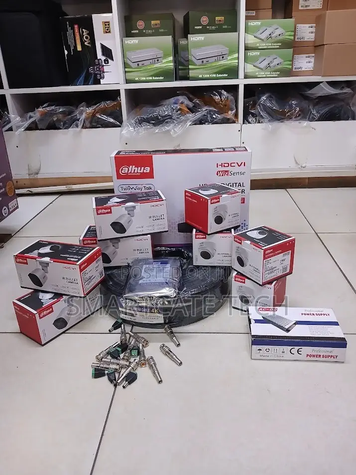 Dahua 8 Channel Camera Kit With Complete CCTV Accessories