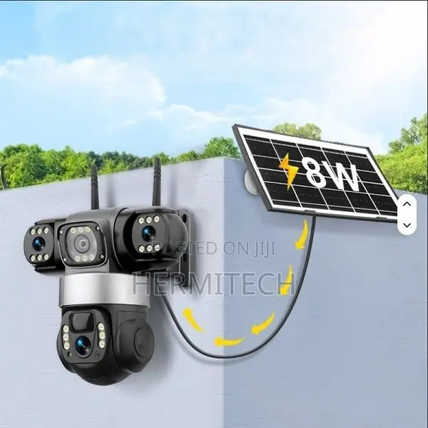 . Triple Lens Outdoor 4G Solar Powered CCTV With 4G SIM Connectivity