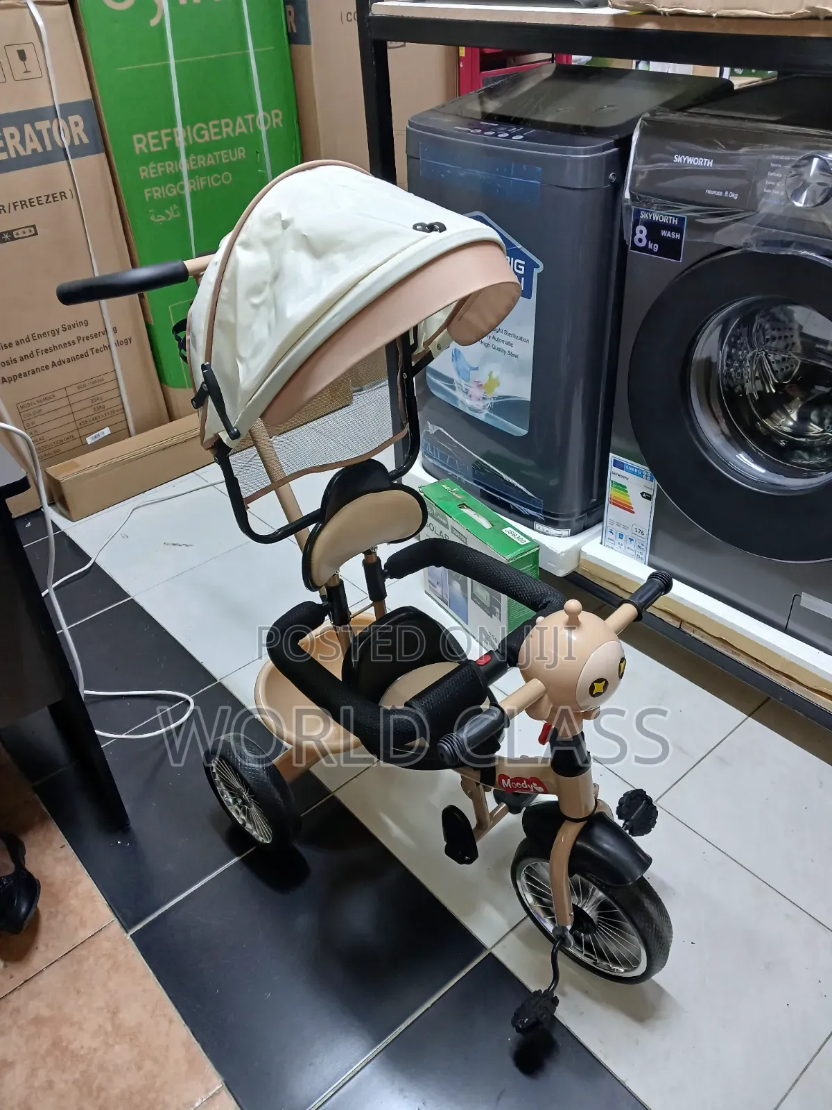 Multi-Functional Toddler Push Tricycle With Canopy