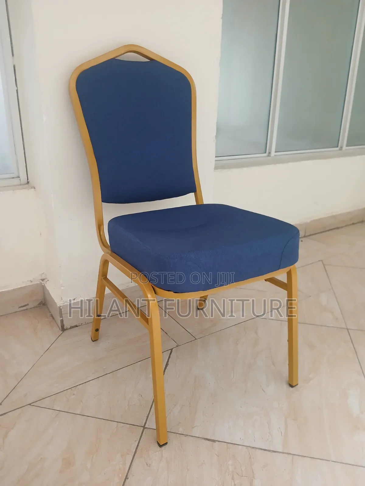 Premium Blue Gold Banquet Chair