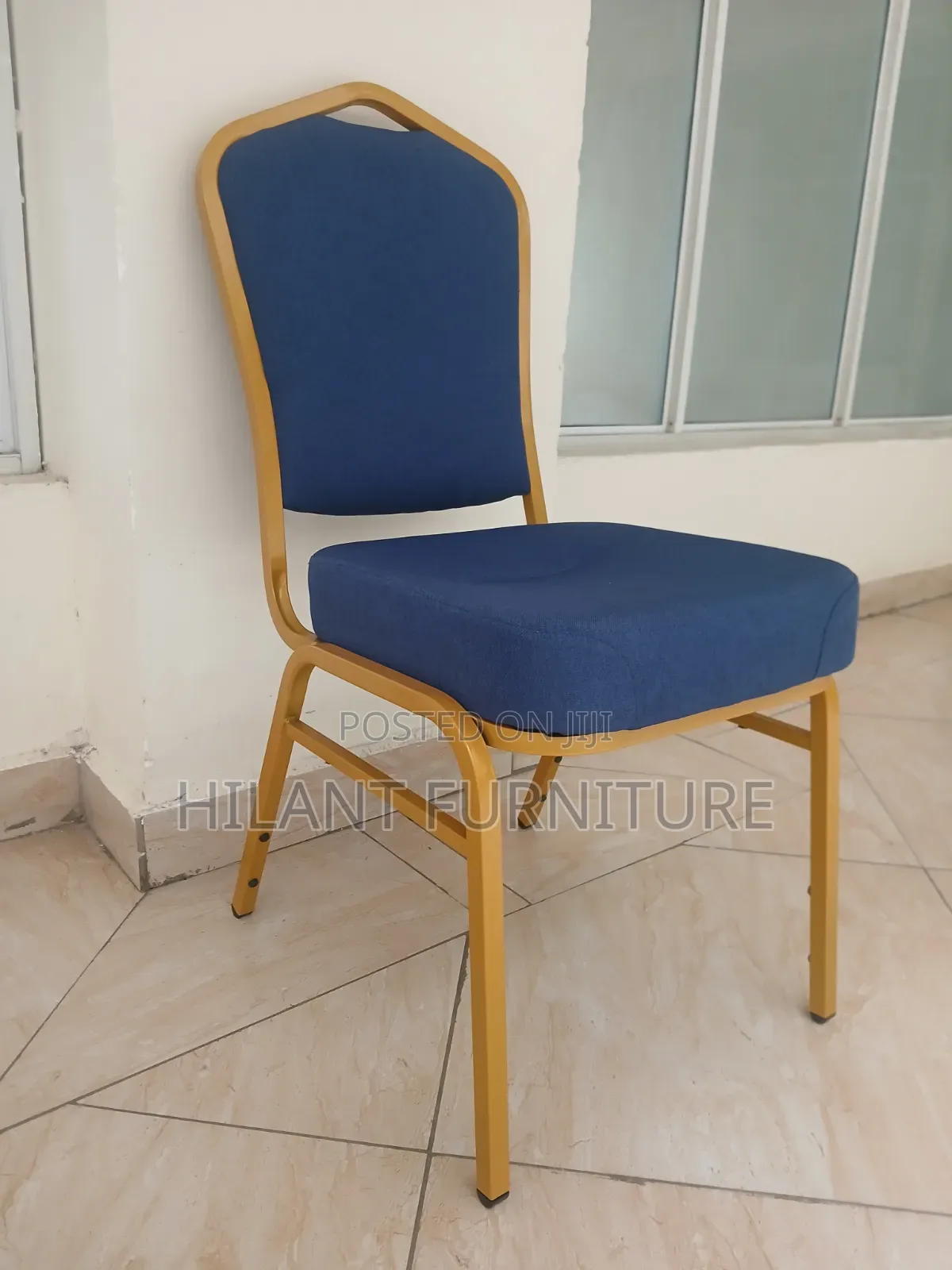 Premium Blue Gold Banquet Chair