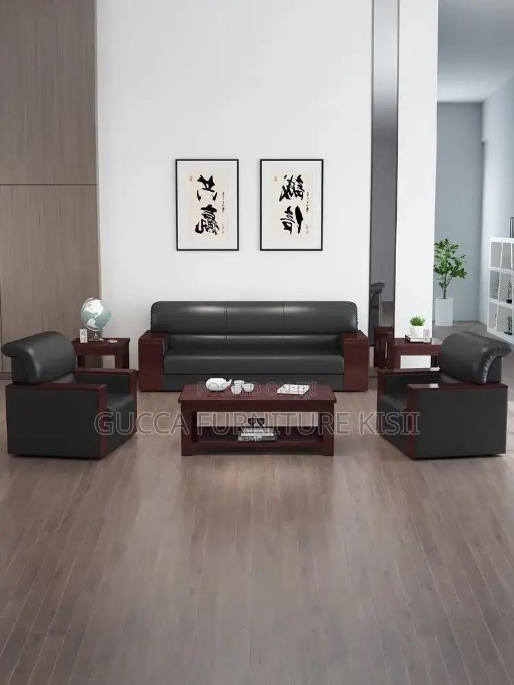 Sofa; 5-Seater Mahogany Office Sofa
